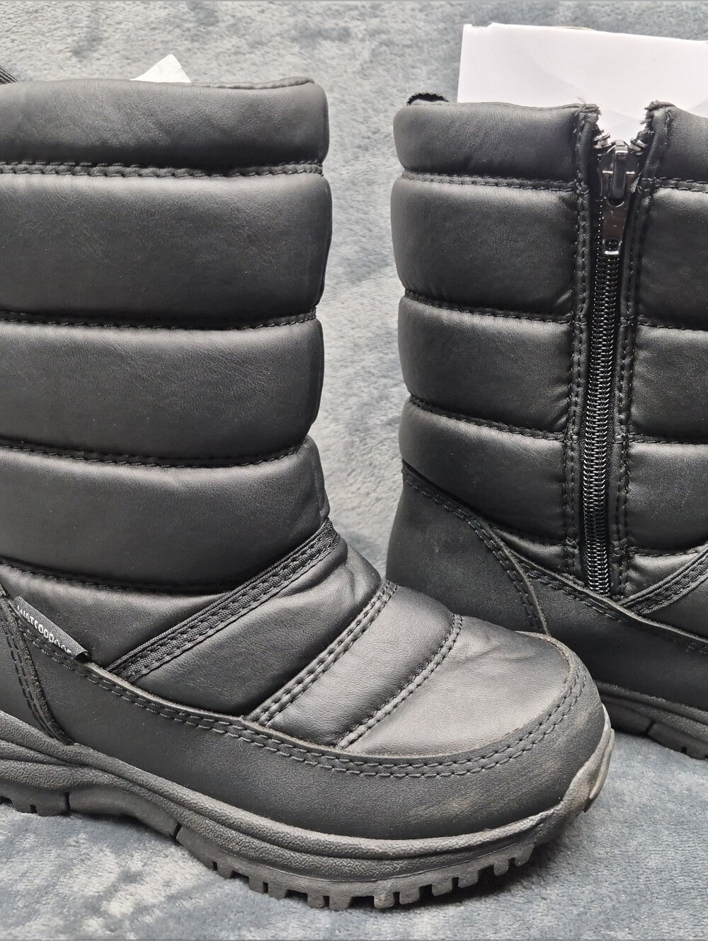 Magellan Outdoors Black Quilted Winter Boots Youth 13 Waterproof Side Zipper